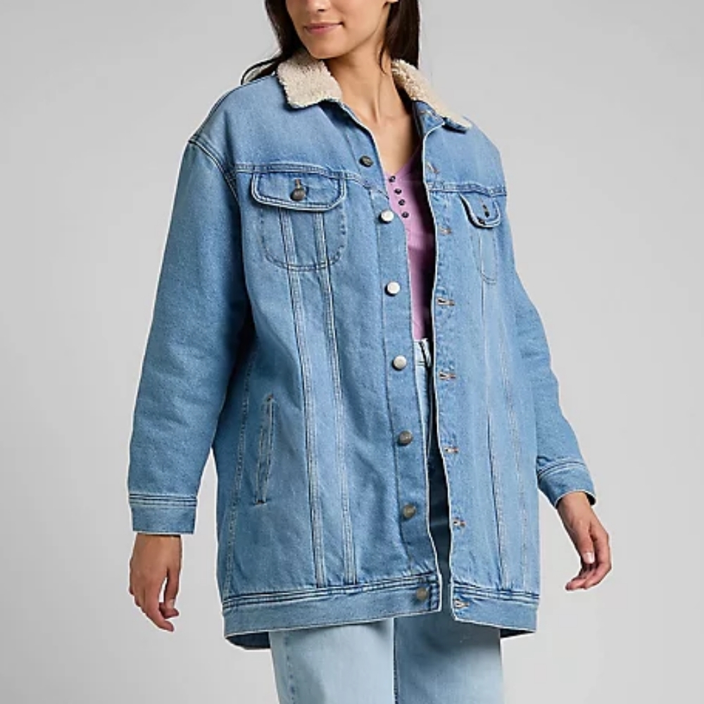WOMEN'S LEE ELONGATED SHERPA LINED LONG RIDER JACKET